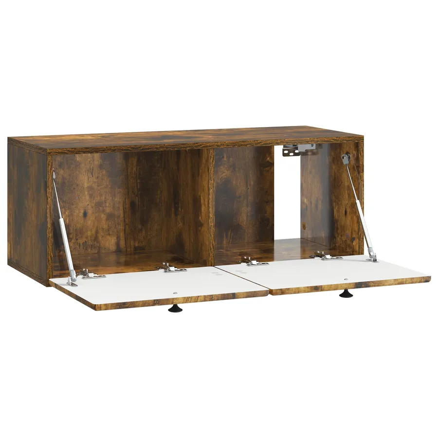 Meuble TV mural 78,5 x 31 x 30 cm Chêne fumé Bois d'ingénierie - 5