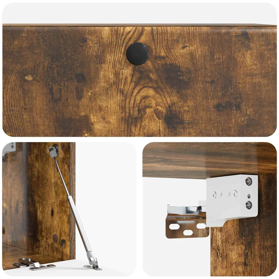 Meuble TV mural 78,5 x 31 x 30 cm Chêne fumé Bois d'ingénierie - 9