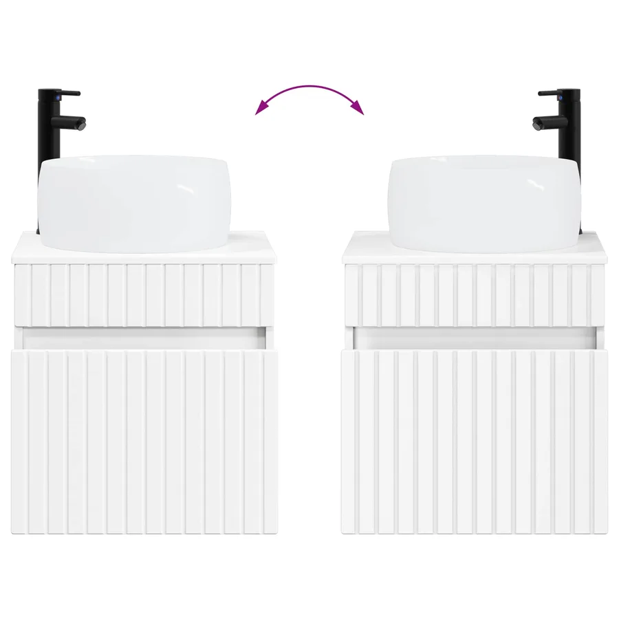 Meuble de lavabo mural Blanc 49 x 44,5 x 66 cm - 7