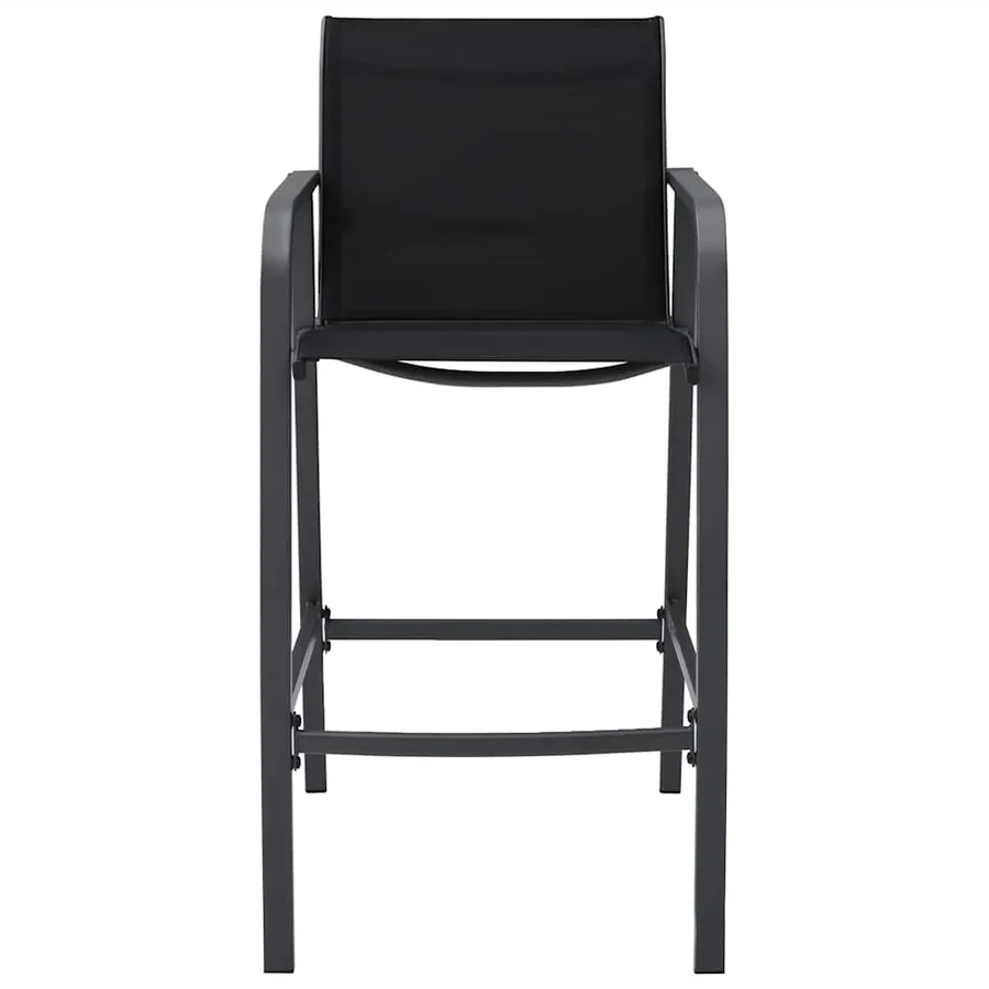 Chaises de bar de jardin lot de 2 Noir Textilène - 3