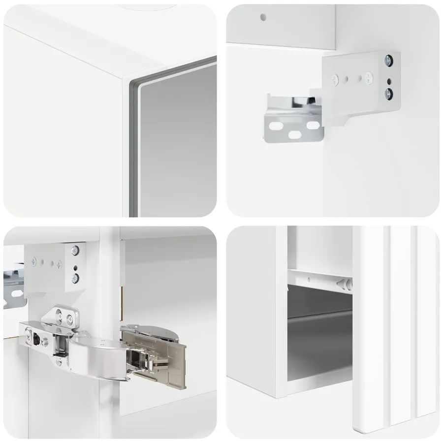 Ensemble d'armoire de salle de bain 5 pcs Blanc - 9