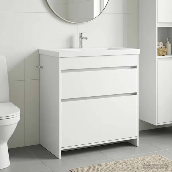 Meuble sous lavabo de salle de bain Blanc 78,5 x 37,5 x 81 cm