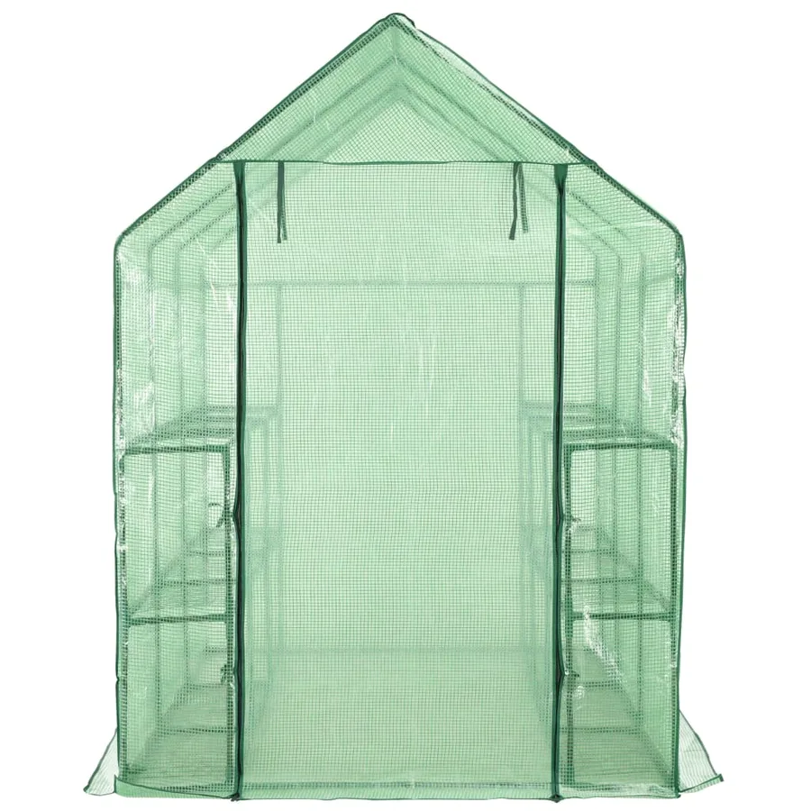 Serre de plain-pied avec 12 étagères Acier 143x214x196 cm - 2