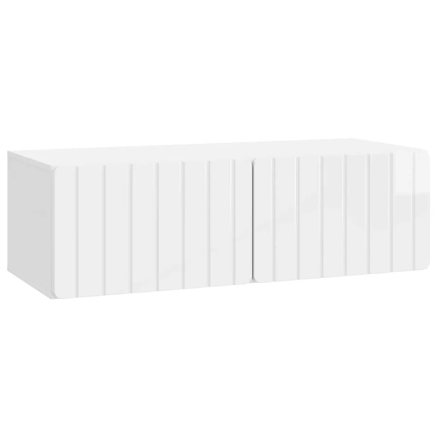 Meuble TV mural 98 x 41 x 30 cm Blanc brillant - 2