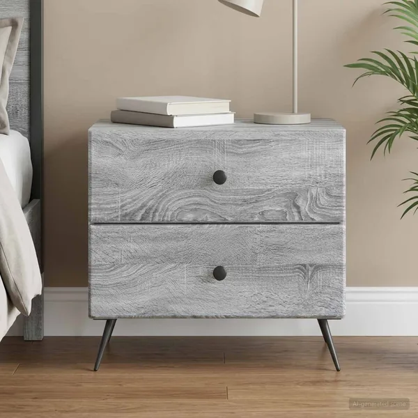 Cabinet de chevet avec tiroir Sonoma gris 62 x 34,5 x 47,5 cm