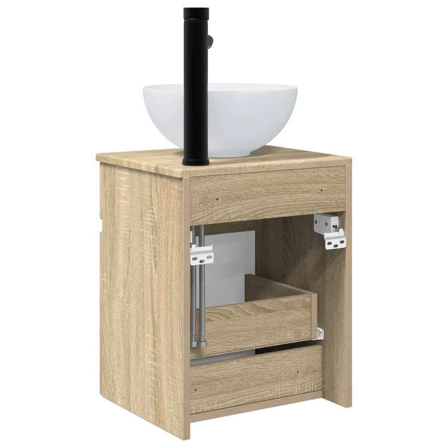 Meuble de lavabo mural Chêne Sonoma 39 x 41 x 64,5 cm - 4