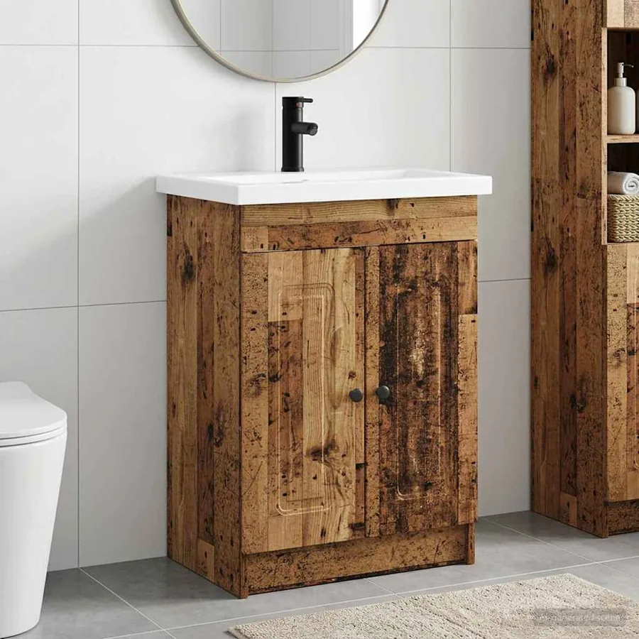 Ensemble de mobilier de salle de bain Bois ancien