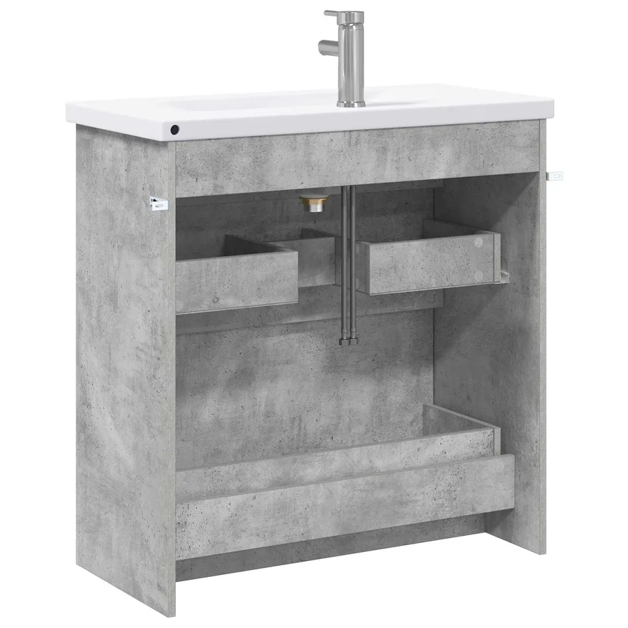 Ensemble de mobilier de salle de bain Gris béton - 7