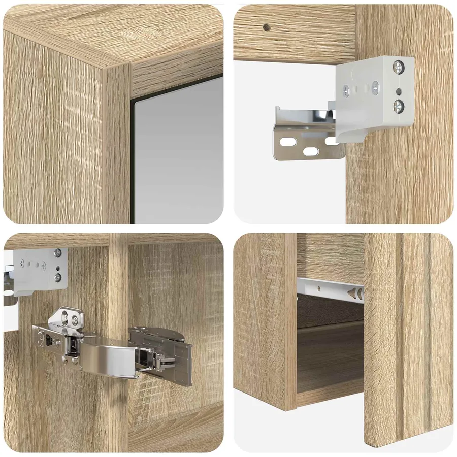 Ensemble d'armoire de salle de bain 5 pcs Chêne Sonoma - 9
