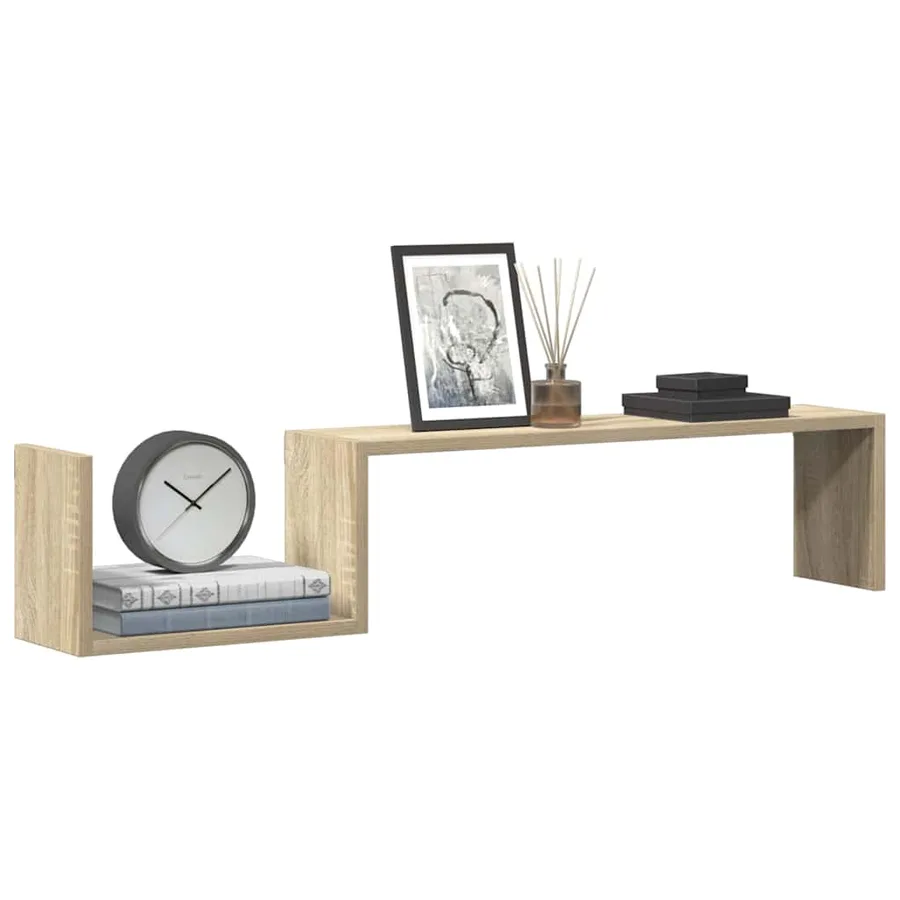 Étagères murales 2 pcs chêne sonoma 100x15x20cm bois ingénierie - 3