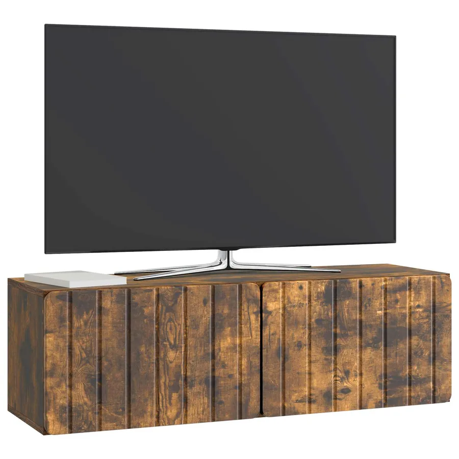 Meuble TV mural 98 x 31 x 30 cm Chêne fumé Bois d'ingénierie - 3