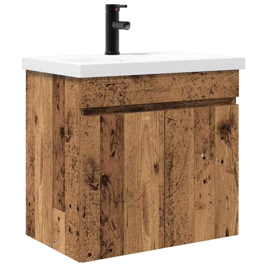 Meuble de salle de bain avec robinet Bois ancien - 2