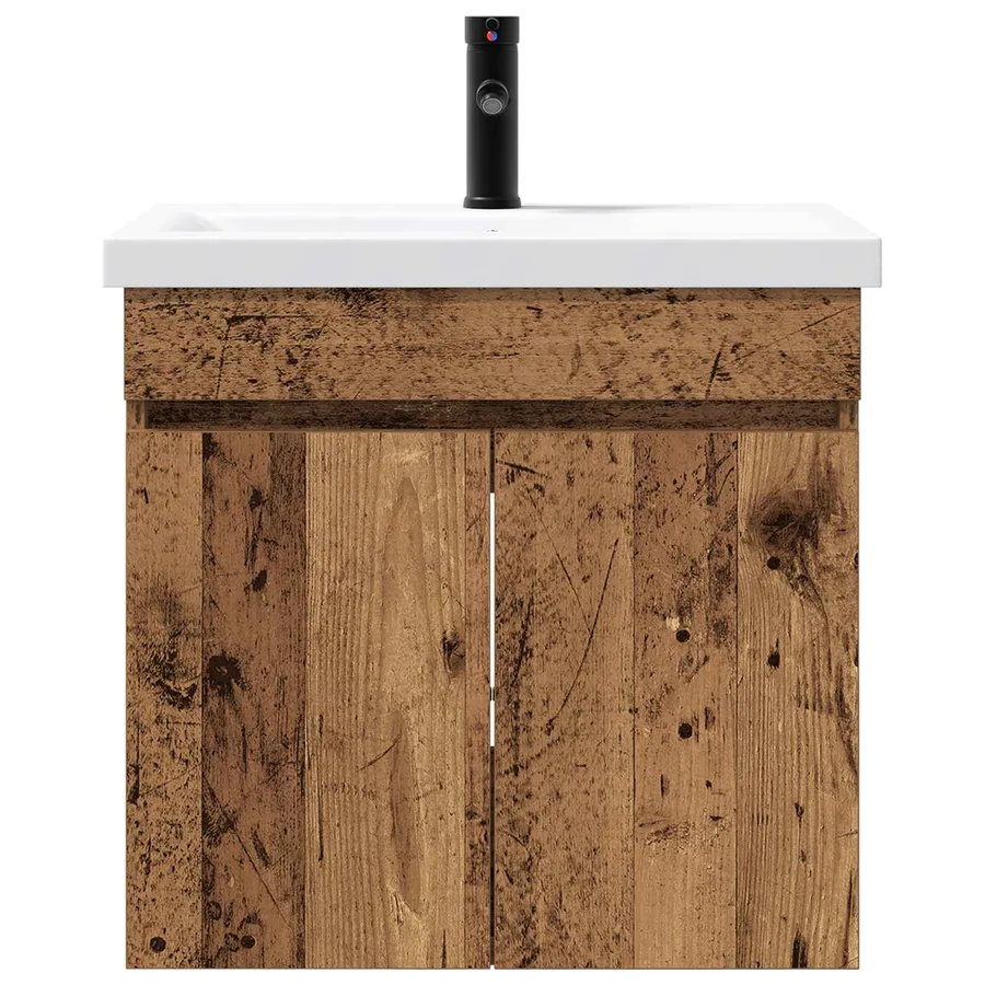Meuble de salle de bain avec robinet Bois ancien - 5