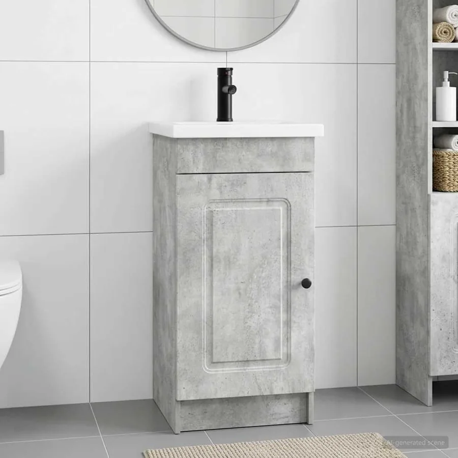Meuble de salle de bain avec évier Gris béton 42 x 40 x 84,5 cm
