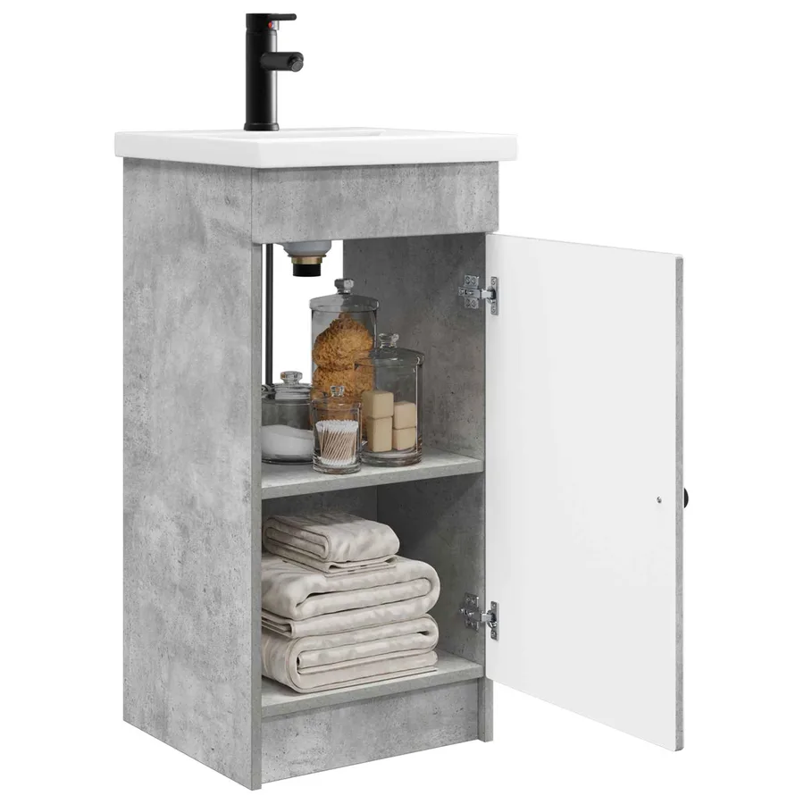 Meuble de salle de bain avec évier Gris béton 42 x 40 x 84,5 cm - 3