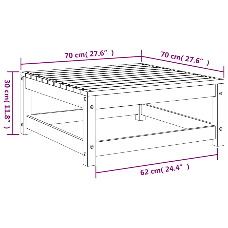 Salon de jardin 2 pcs avec coussins Bois de pin massif - 12