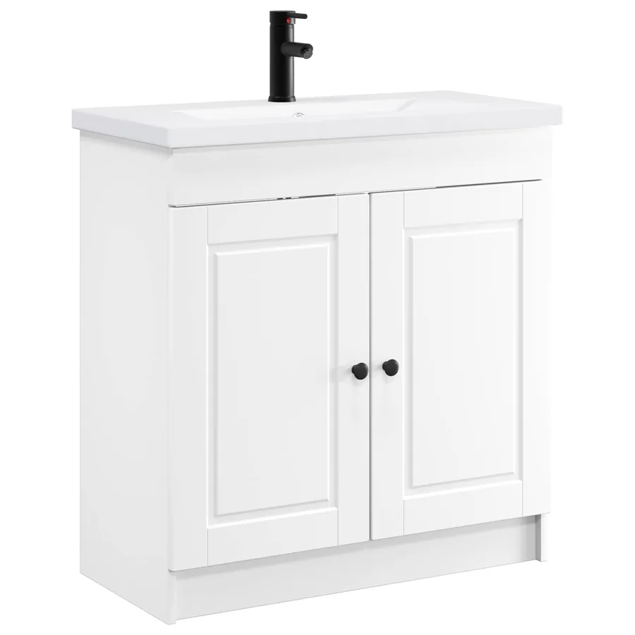Ensemble de mobilier de salle de bain Blanc 56 x 37,5 x 81 cm - 2