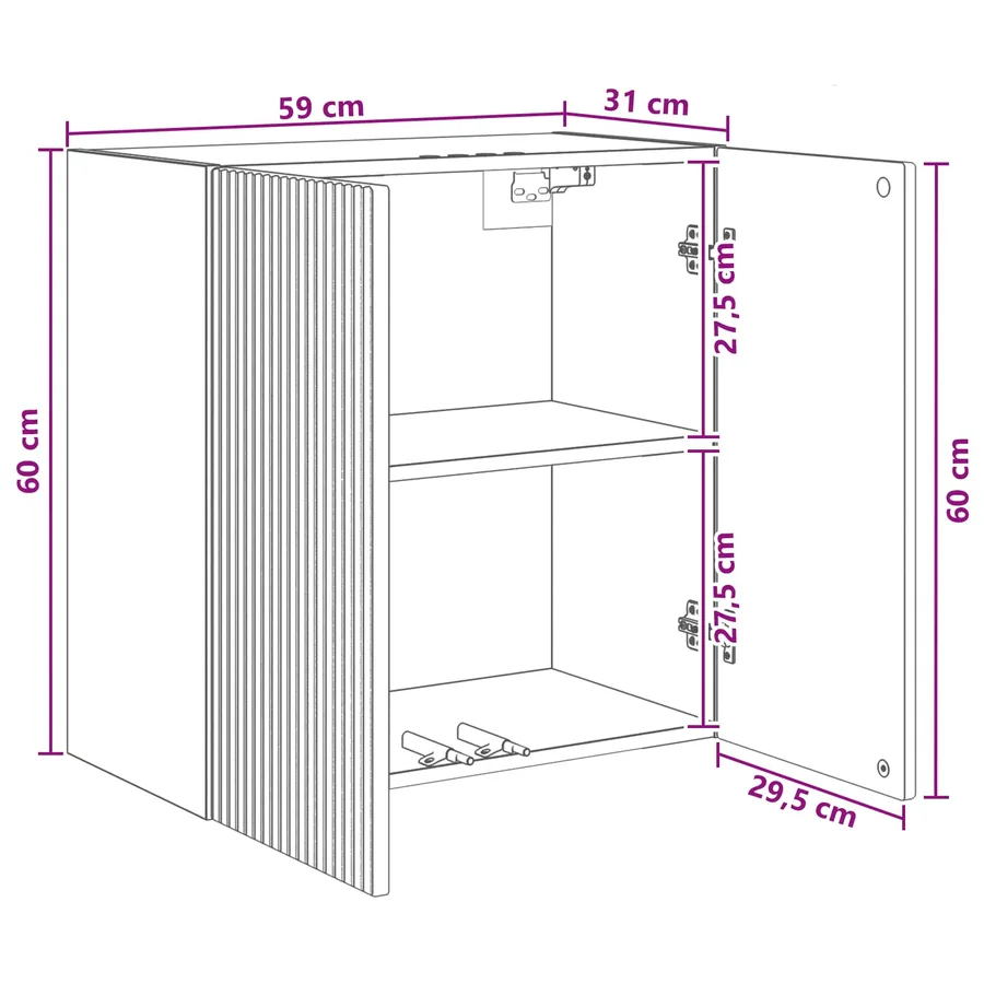 Armoire Murale 59 x 31 x 60 cm Bois d'ingénierie - 9
