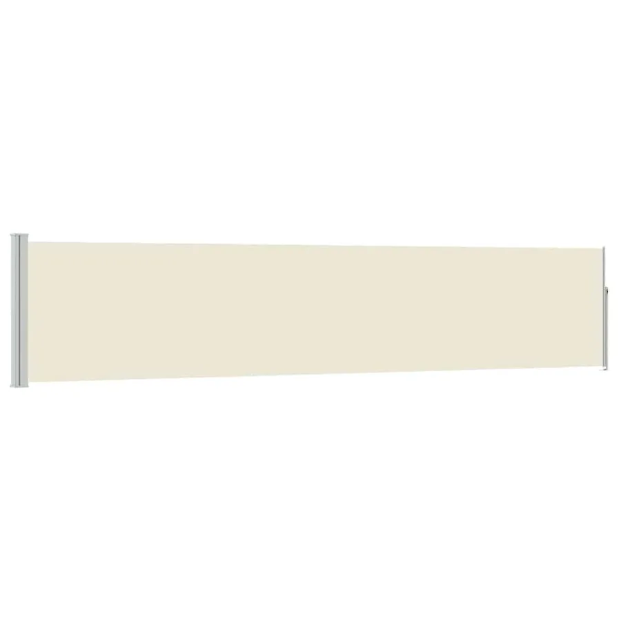Auvent latéral rétractable de patio 100x500 cm Crème - 2