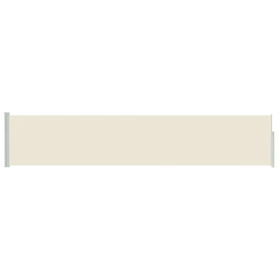 Auvent latéral rétractable de patio 100x500 cm Crème - 4