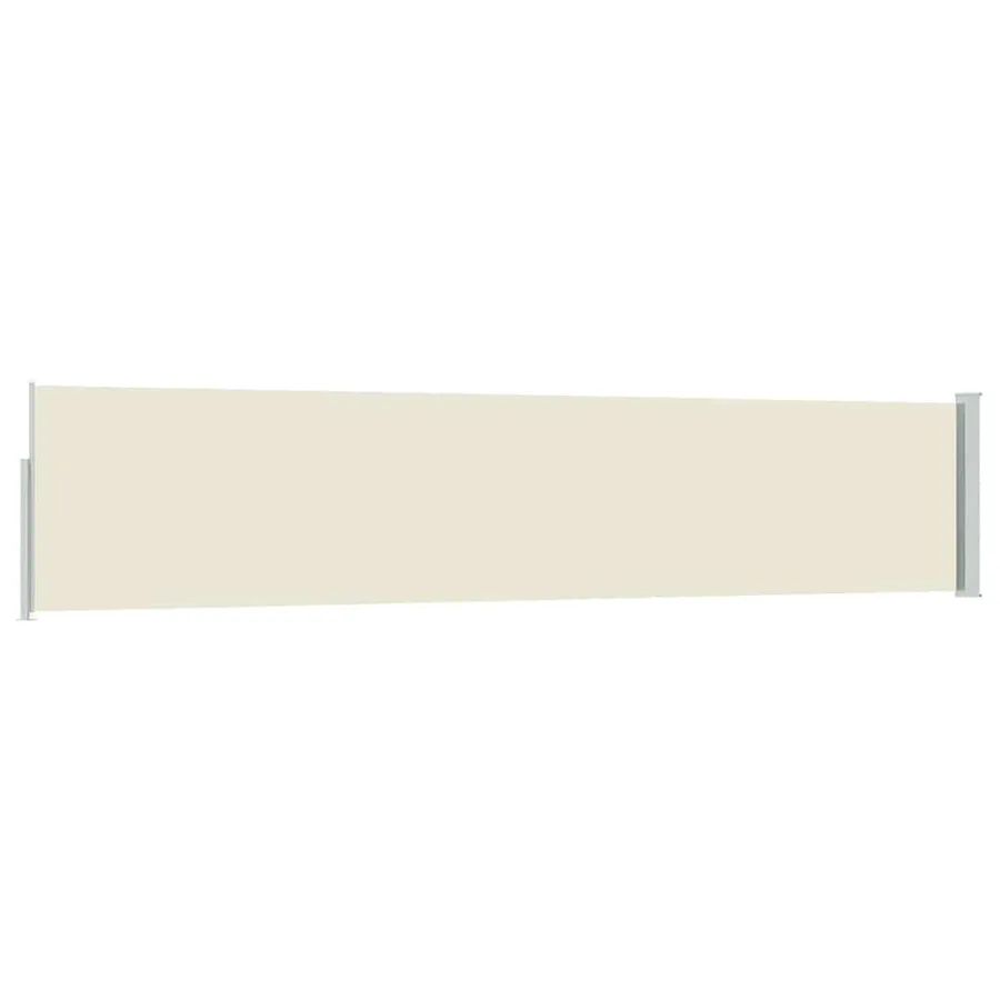Auvent latéral rétractable de patio 100x500 cm Crème - 6
