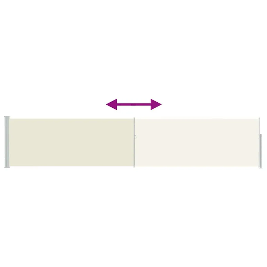 Auvent latéral rétractable de patio 100x500 cm Crème - 7