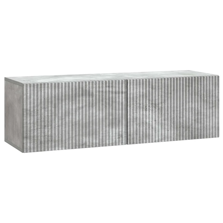 Meuble TV mural Gris béton 98 x 31 x 30 cm Bois d'ingénierie - 2