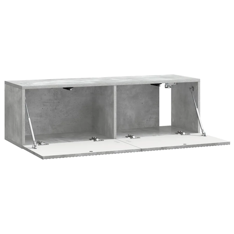 Meuble TV mural Gris béton 98 x 31 x 30 cm Bois d'ingénierie - 5