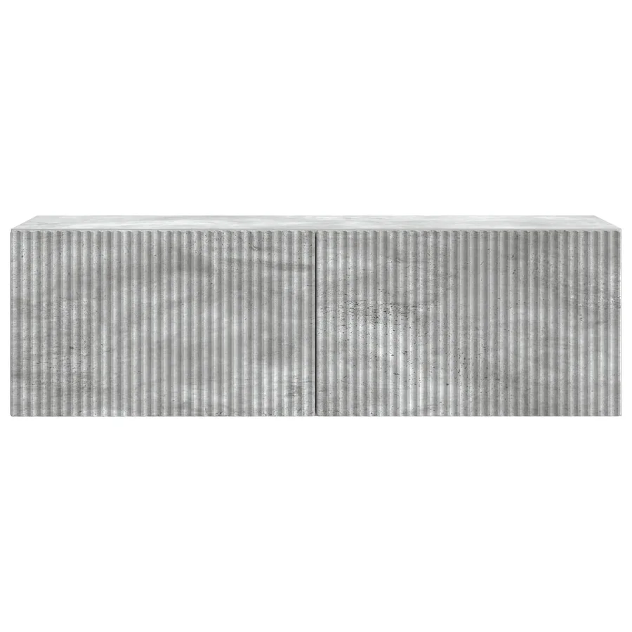 Meuble TV mural Gris béton 98 x 31 x 30 cm Bois d'ingénierie - 6