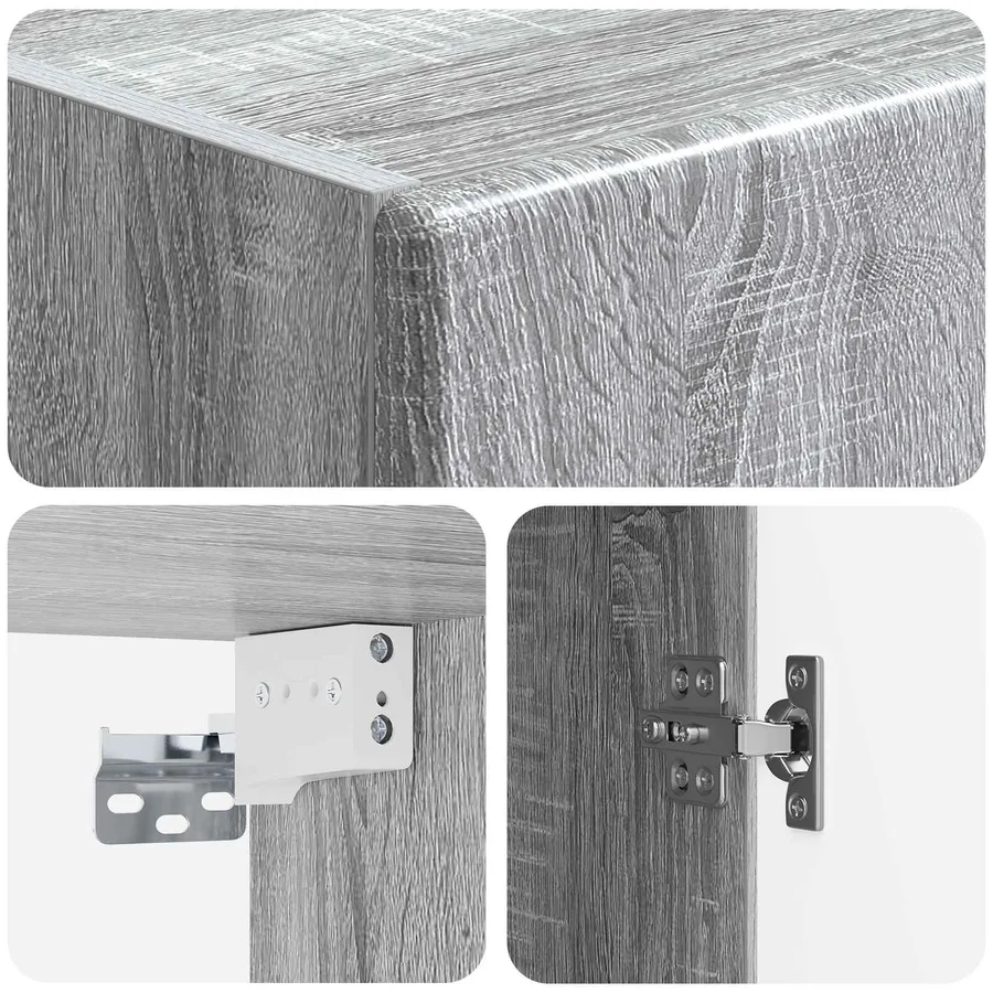 Armoire Murale Sonoma gris 33 x 34,5 x 90 cm Bois d'ingénierie - 7