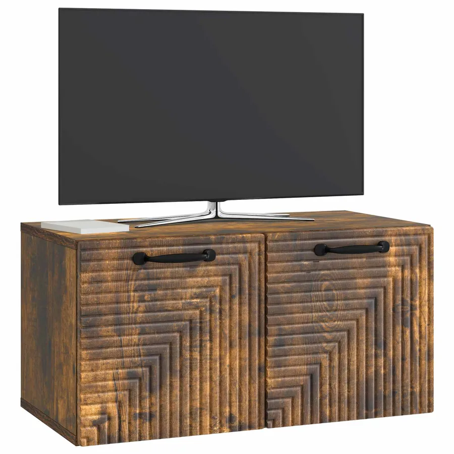 Meuble TV mural Chêne fumé 59,5 x 31 x 30 cm Bois d'ingénierie - 3