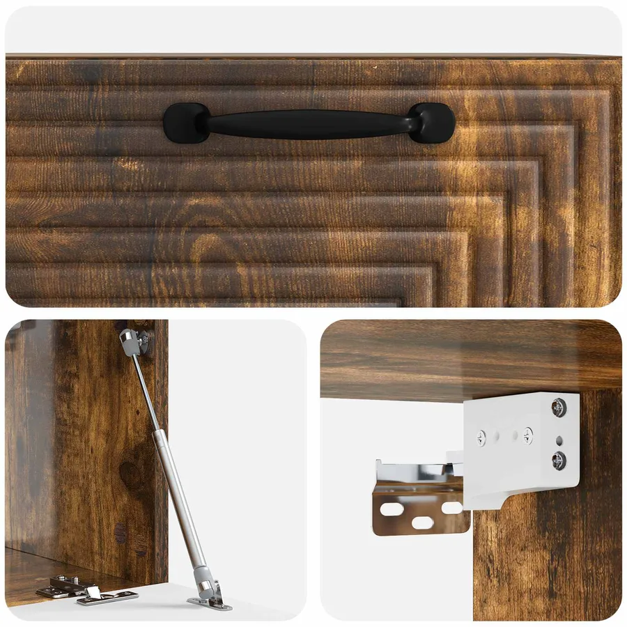 Meuble TV mural Chêne fumé 59,5 x 31 x 30 cm Bois d'ingénierie - 9