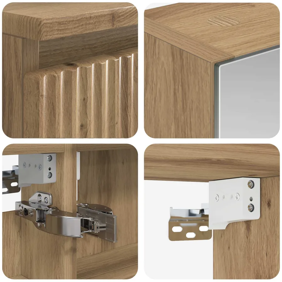 Ensemble de mobilier de salle de bain 6 pc Chêne artisanal - 10