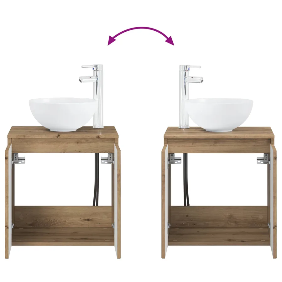 Ensemble de mobilier de salle de bain 6 pc Chêne artisanal - 13