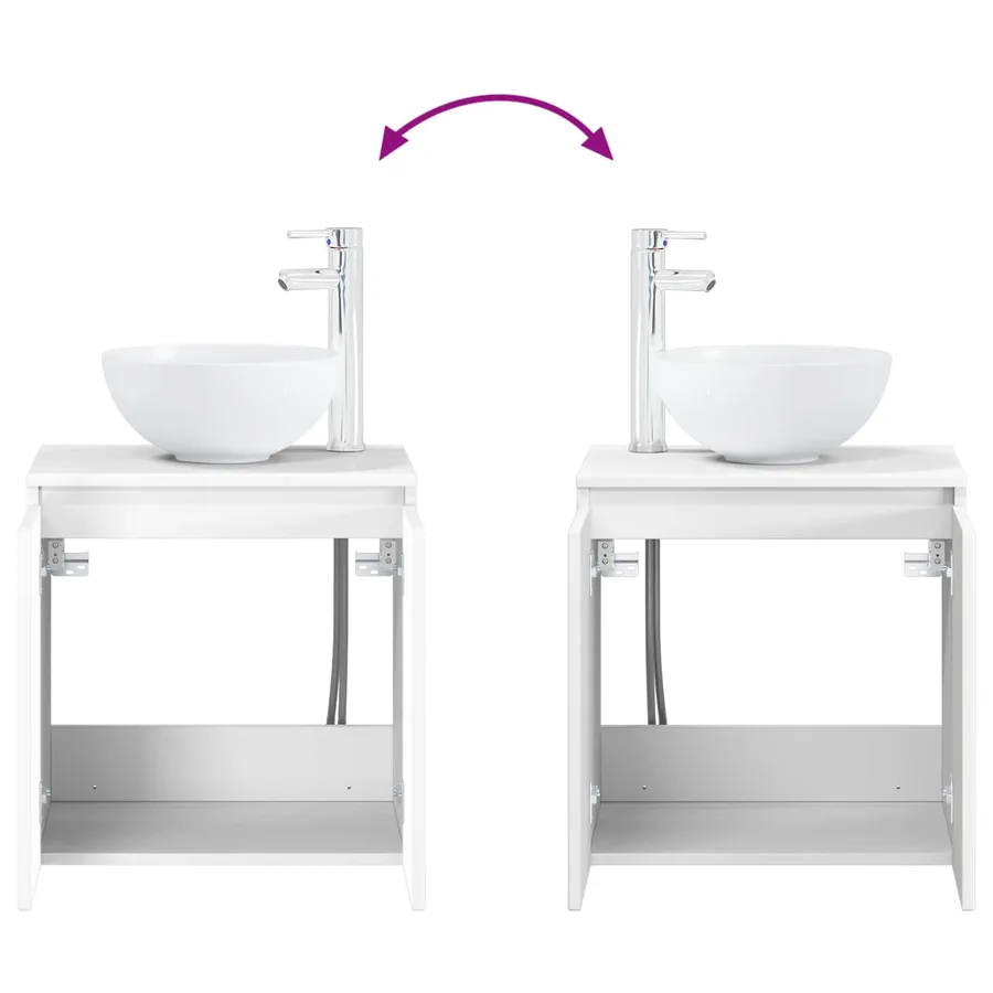 Ensemble de mobilier de salle de bain 4 pcs Blanc - 9