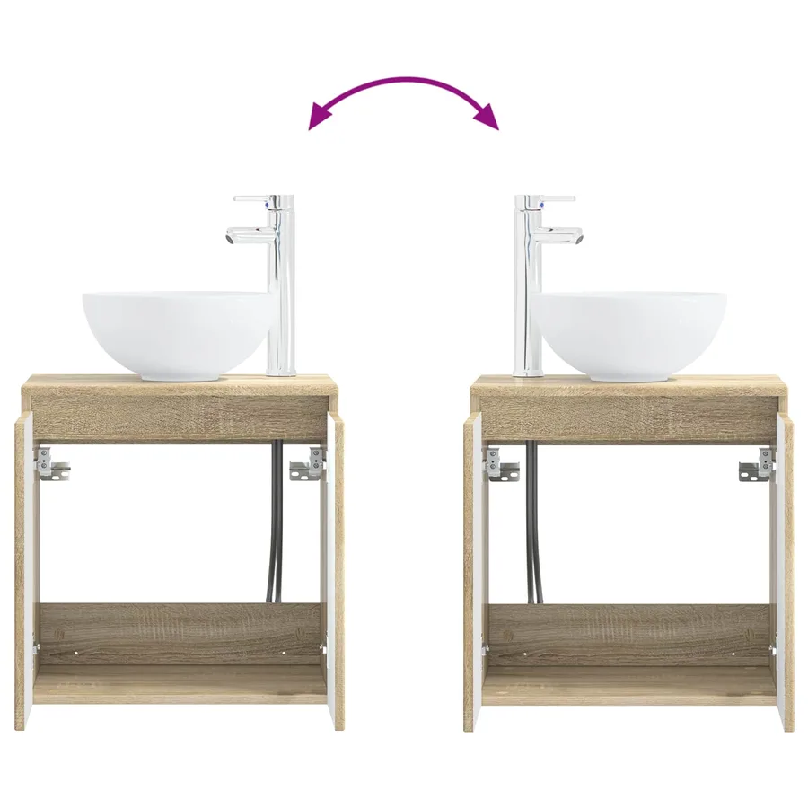 Ensemble de mobilier de salle de bain 4 pcs Chêne Sonoma - 9