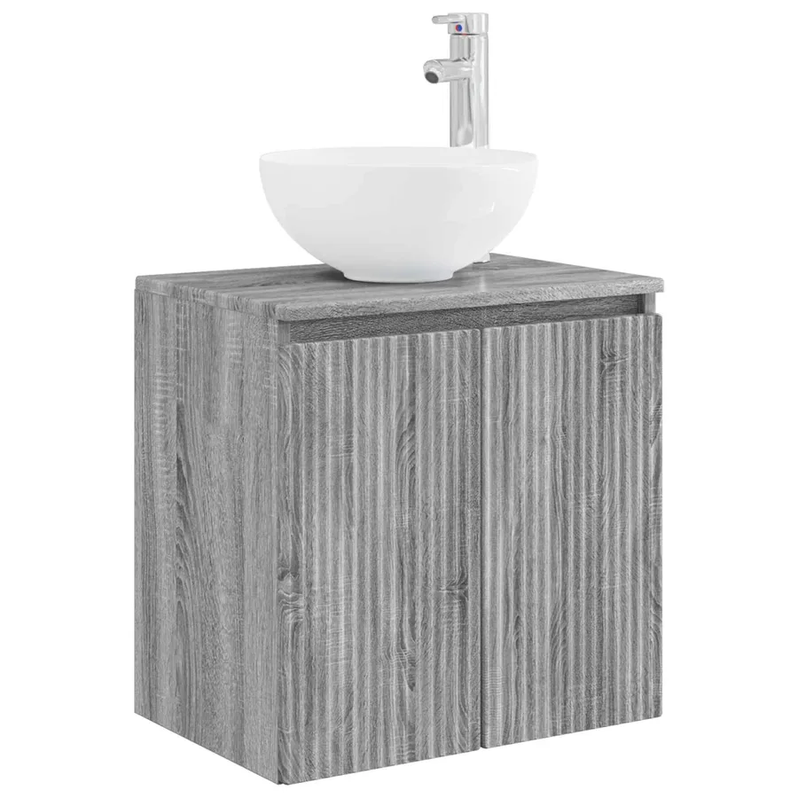 Vanité de lavabo mural Sonoma gris 49,5 x 35 x 63 cm - 2