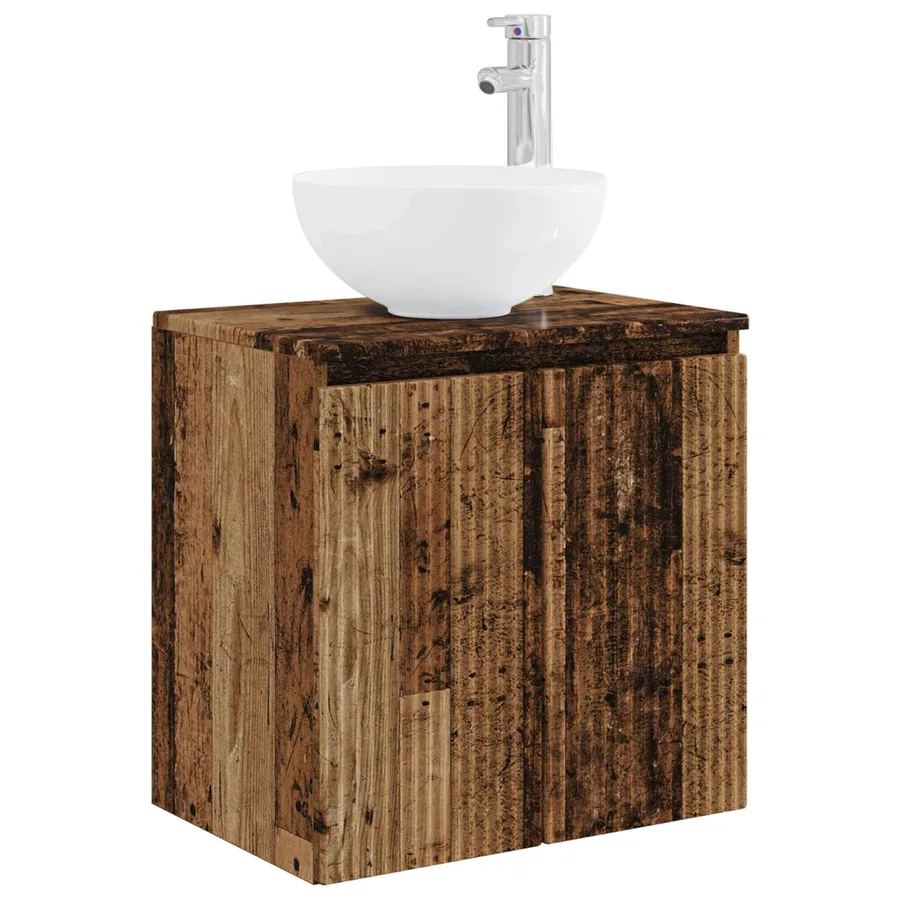 Ensemble de mobilier de salle de bain 6 pcs Bois ancien - 5