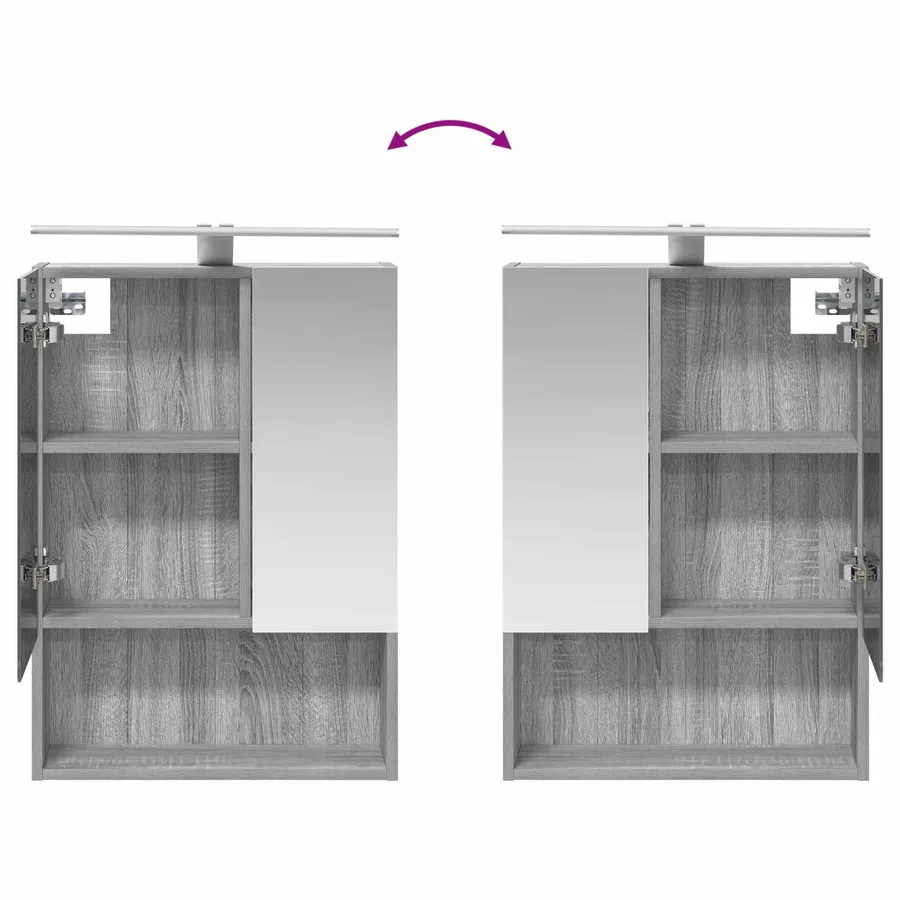 Ensemble de mobilier de salle de bain 4 pcs Sonoma gris - 11