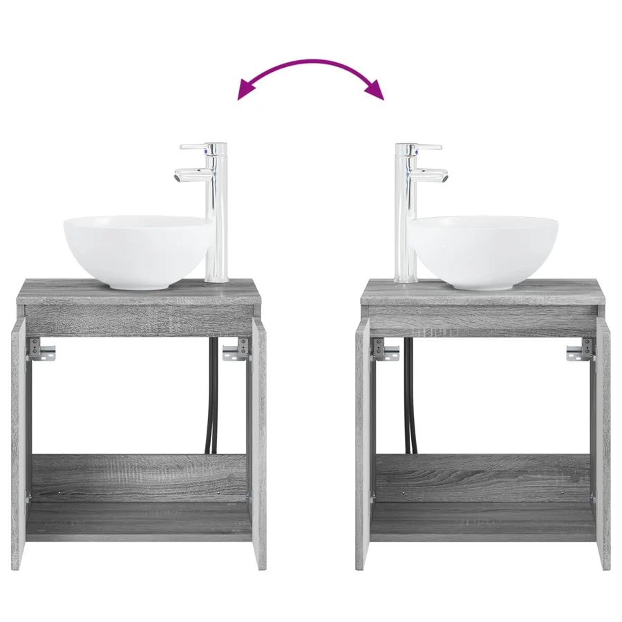 Ensemble de mobilier de salle de bain 4 pcs Sonoma gris - 9
