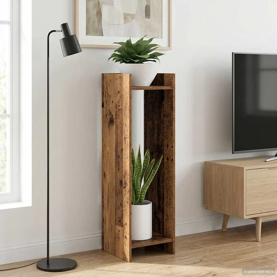 Support de Plante Bois ancien 30 x 30 x 100 cm - 4
