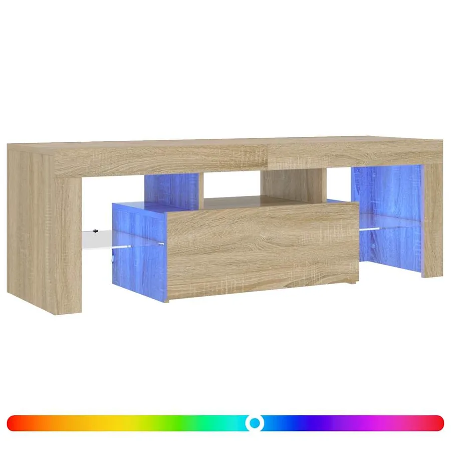 Meuble TV avec lumières LED chêne sonoma 120x35x40 cm - 2