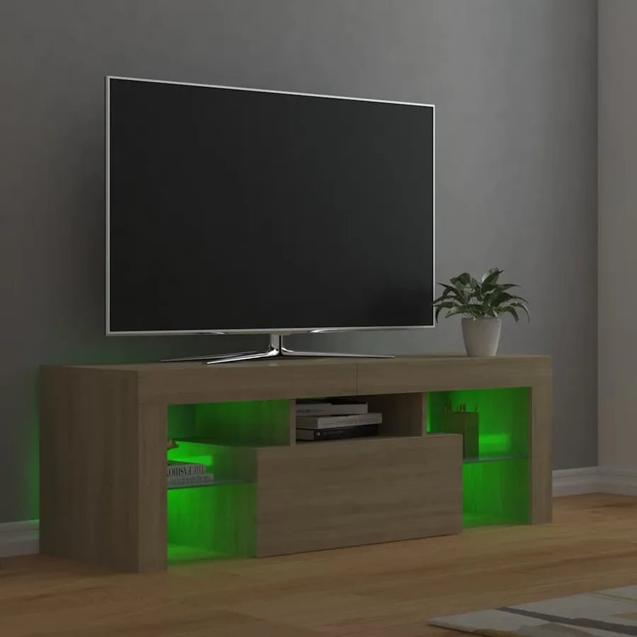 Meuble TV avec lumières LED chêne sonoma 120x35x40 cm - 5