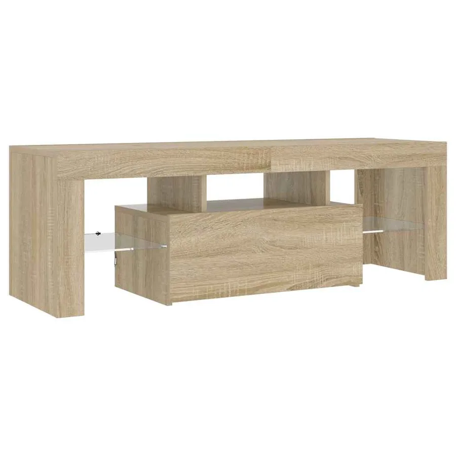 Meuble TV avec lumières LED chêne sonoma 120x35x40 cm - 8