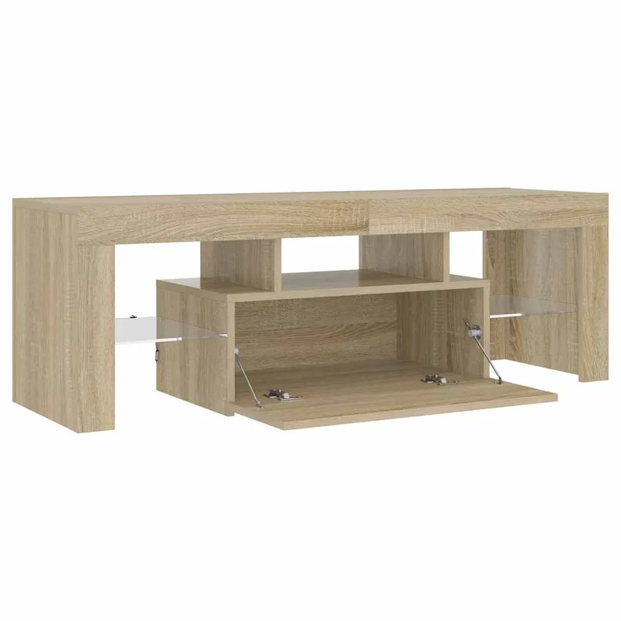 Meuble TV avec lumières LED chêne sonoma 120x35x40 cm - 9