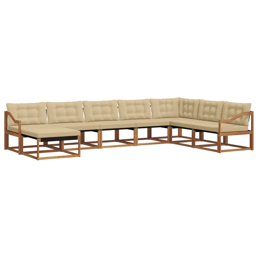 Ensemble de canapés d'extérieur 8 pcs Naturel et Beige - 2