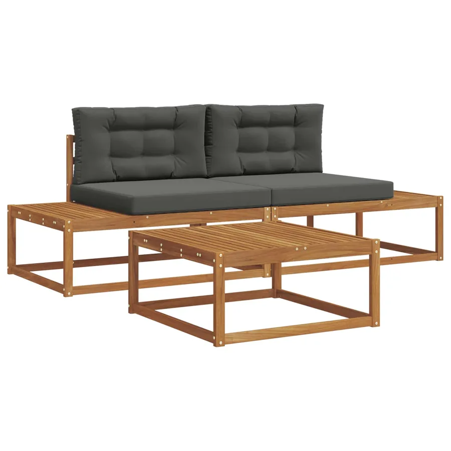 Ensemble de canapés d'extérieur Naturel et Anthracite - 2
