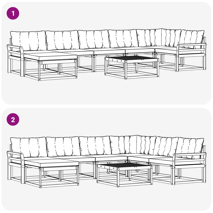 Ensemble de canapés d'extérieur 22 pcs Naturel et Beige - 12