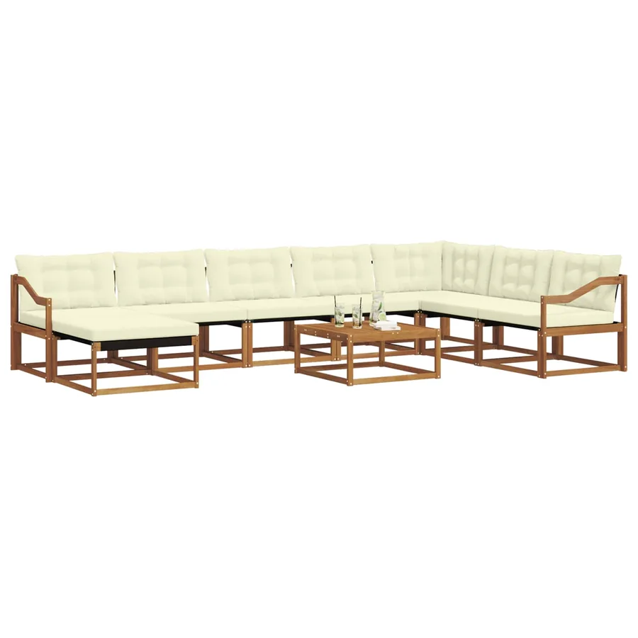Ensemble de canapés d'extérieur 9 pcs Naturel et Crème - 3