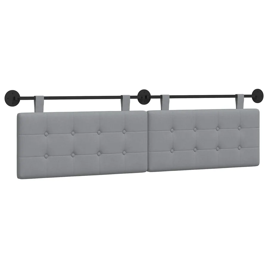 Tête de lit suspendue Gris clair tissu - 2